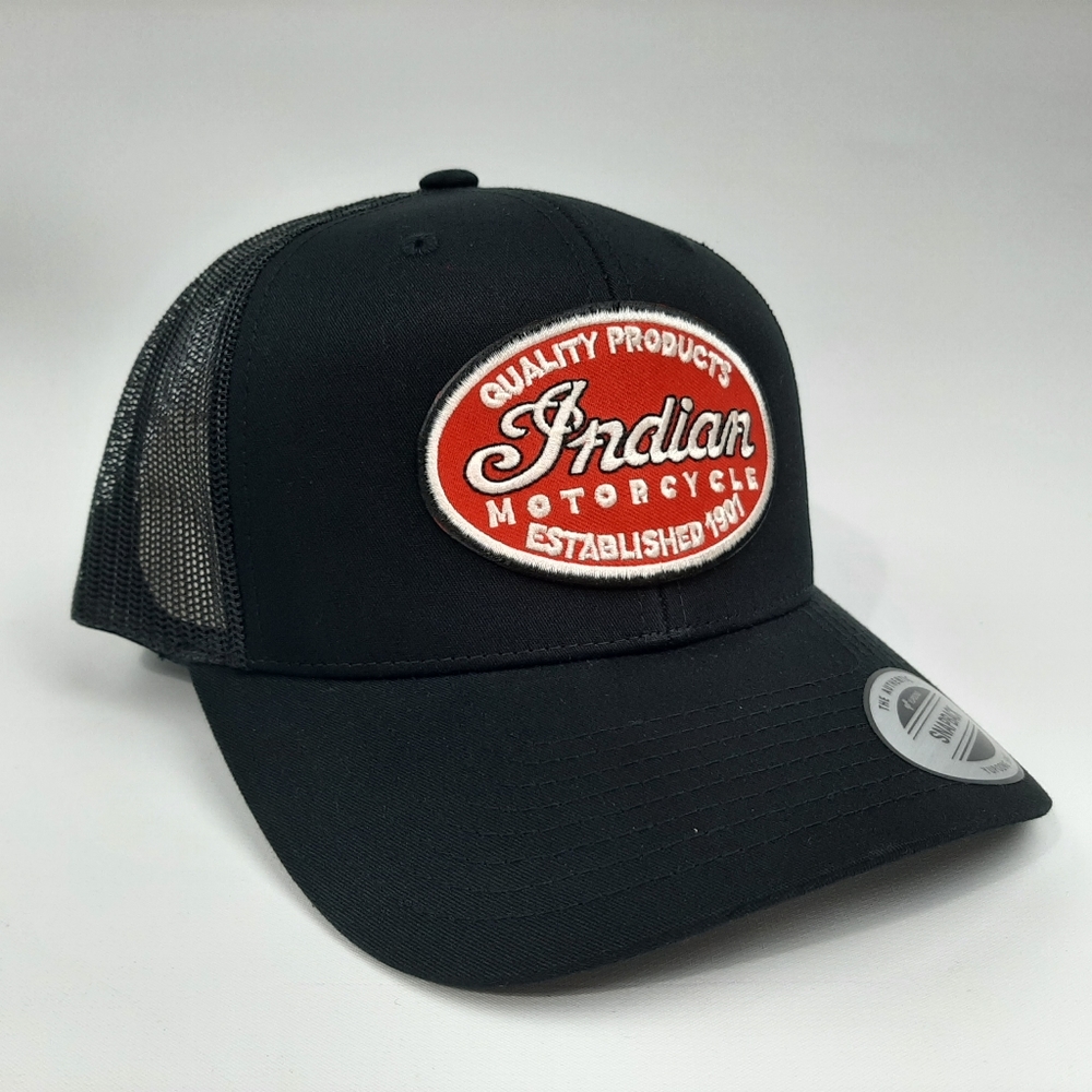 Indian Motorcycles Hat Cap Embroidered Patch Curved Bill Mesh Snapback - Picture 3 of 4